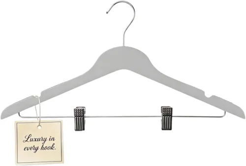 Vista 14 de All Hung Up - Perchas delgadas de plástico con clips, diseño que ahorra espacio con agarre antideslizante, duraderas para el uso diario