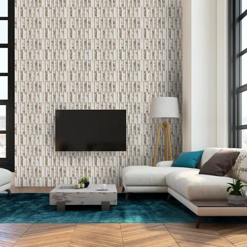 Vista 5 de 10 hojas de escamas de pescado para despegar y pegar para azulejos de pared de cocina, 12 pulgadas, mármol marrón, mezcla de metal dorado, azulejos