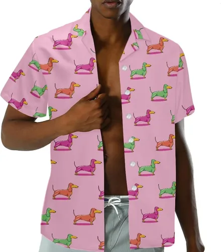 Vista 5 de Camisa hawaiana divertida de manga corta con botones y ajuste regular para hombre