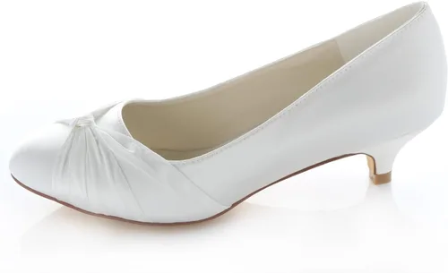 Vista 2 de Emily - Zapatos de novia con encaje para la madre con puntera redonda