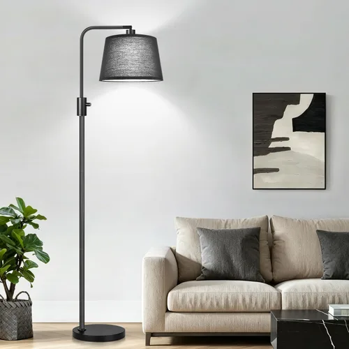 Vista 7 de Nintiue [Actualizada] Lámpara de pie regulable, bombilla LED Edison de 1000 lúmenes incluida, pantalla negra, lámpara de pie alta moderna de arco