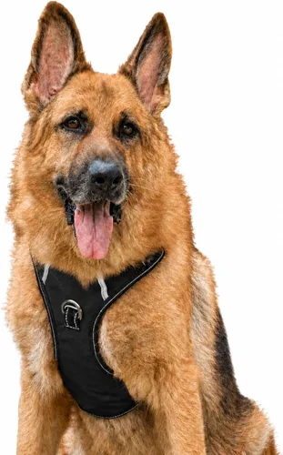 Vista 18 de Arnés antitirones para perro pequeño con 2 hebillas de liberación rápida y mango de fácil control, chaleco suave reflectante sin estrangulamiento