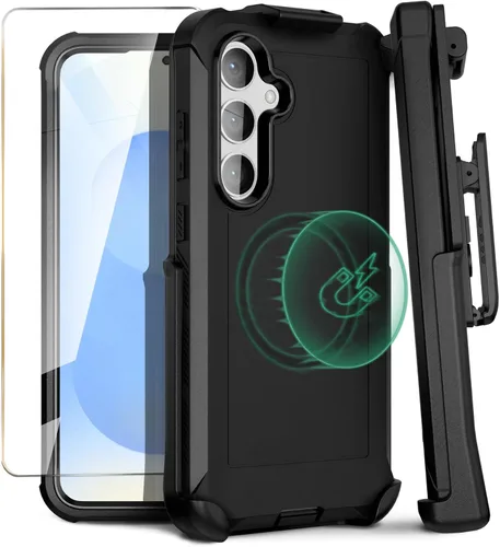Vista 10 de MOTIVE Funda compatible con Samsung Galaxy S24 Ultra con clip para cinturón, [protección contra caídas de grado militar de 15 pies] con protector