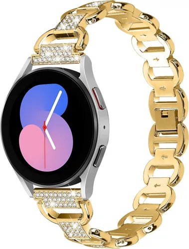 Vista 2 de Pulsera de metal compatible con Amazfit GTS 4/GTS 4 Mini/Bip 3/Bip 3 Pro/GTS/Bip para mujer, correa de reloj elegante de 0.787 pulgadas (0.787 in)