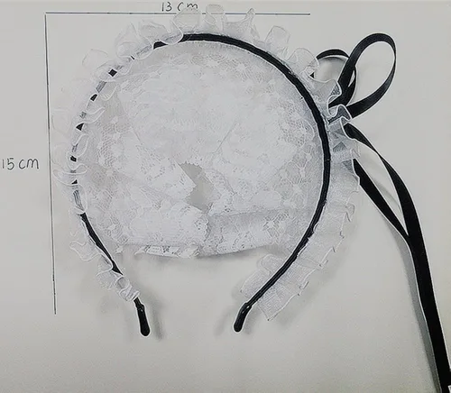 Vista 7 de YOMORIO Diadema para el pelo de mujer con diseño de sirvienta de anime accesorio para el pelo color blanco