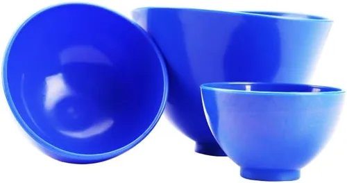 Vista 6 de Lab - Cuencos flexibles de goma de alginato para mezclar, pequeños/medianos/medianos (azul claro)