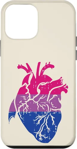 Vista 12 de Funda de regalo para enfermera LGBTQ para iPhone 14 con corazón anatómico y orgullo bisexual