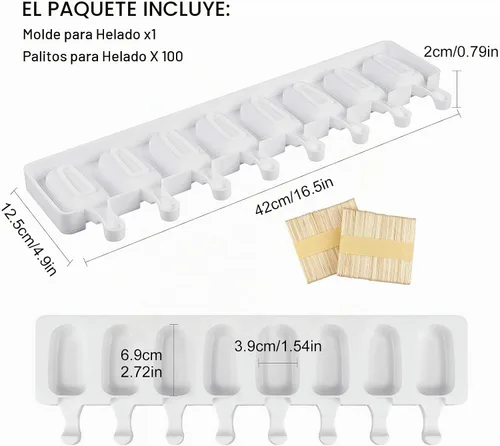 Vista 2 de Molde de silicona reutilizable de grado alimenticio para helados congelados, dulces, postres, moldes para tartas de helado, moldes de chocolate 3D 1