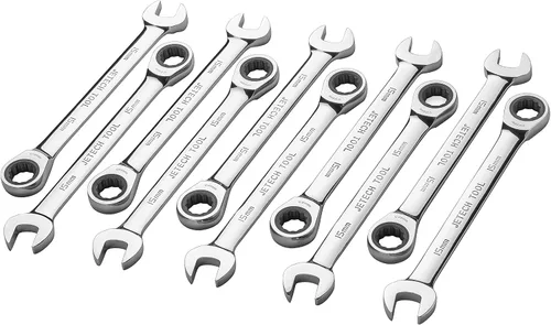 Vista 7 de Jetech Llave combinada de trinquete de 1-1/8 pulgadas (paquete de 5) - Llave de engranajes de acero Cr-V de grado industrial métrico en acabado Sae