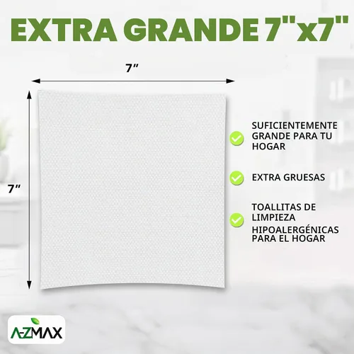 Vista 2 de A-Z Max Toallitas de limpieza multiusos, extragruesas, 7 x 7 pulgadas