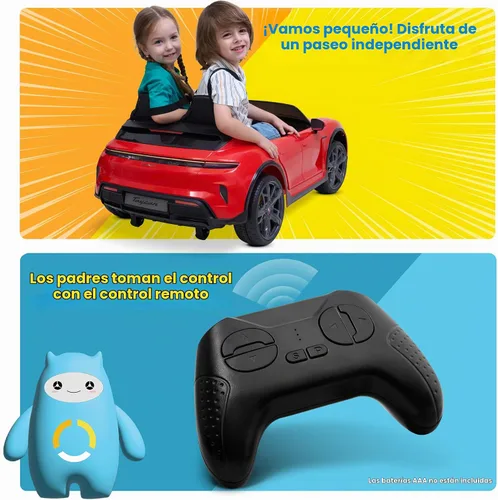 Vista 6 de Kidzone - Auto de 2 plazas para niños de 37 a 96 meses, color negro
