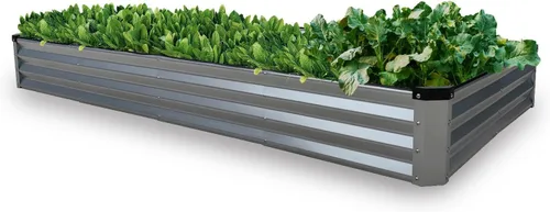 Vista 33 de GARDMAX 2x2x1FT Galvanized Round Raised Garden Bed Kit, Metal Planter Boxes Outdoor with Easy Assembly, Large Garden Bed for Vegetables, Fruits