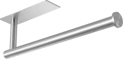 Vista 12 de theaoo - Toallero de papel para debajo del gabinete para cocina, toallero adhesivo para baño, montado en la pared, negro mate, acero inoxidable