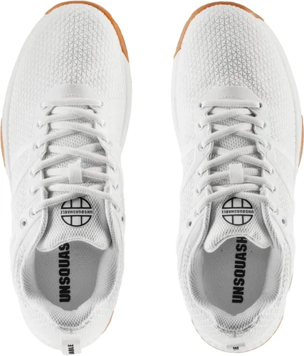 Vista 9 de UNSQUASHABLE Tour-TEC Zapatos de calabaza blancos, diseñados y probados específicamente para el juego de Squash, el zapato de calabaza especializado