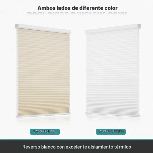 Vista 6 de Changshade Persianas celulares sin cordón, con diseño de panal de abeja, filtrantes de luz, plisadas, fáciles de instalar para ventanas interiores