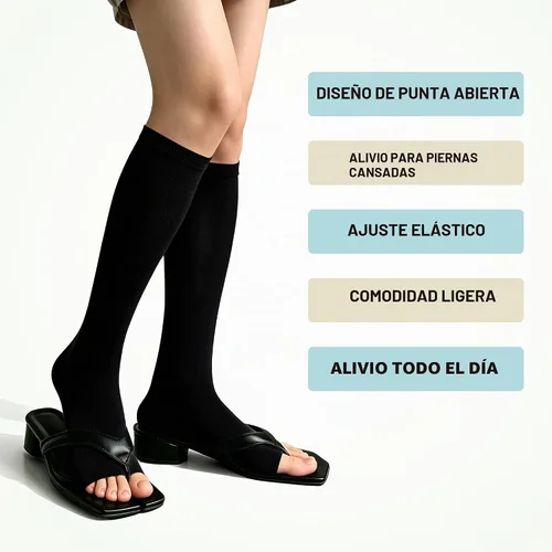 Vista 2 de CHARMKING 3 pares de calcetines de compresión de punta abierta para mujeres y hombres, circulación de 15-20 mmHg es el mejor apoyo para uso durante