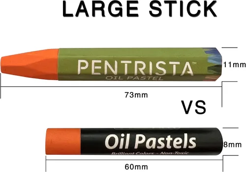 Vista 2 de Pasteles al óleo, 12 colores surtidos, juego de pasteles al óleo para actividades en interiores en casa, crayones suaves al óleo para niños