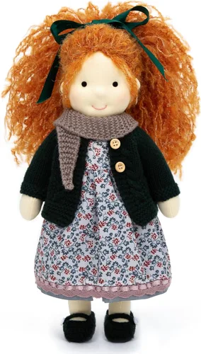 Vista 10 de BlissfulPixie Muñeca de trapo Waldorf Girl hecha a mano, ámbar, felpa suave de 12 pulgadas, ideal para bebés y niños pequeños