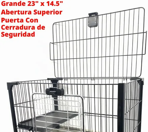 Vista 7 de Jaula de lujo de 4 niveles para conejos de interior/exterior con doble puerta delantera grande para hurón, ardilla, chinchilla, plataforma sólida