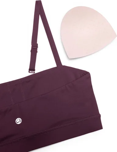 Vista 4 de CRZ YOGA Butterluxe - Brasier deportivo ajustable con tirantes delgados para mujer, con relleno, sin varillas, cuello cuadrado, para entrenamiento