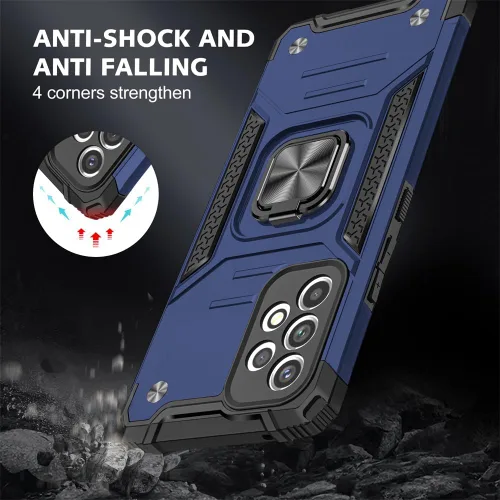 Vista 2 de HNHYGETE Funda para teléfono Galaxy A53 5G con protector de pantalla, soporte giratorio de grado militar de 360° [resistente] a prueba de golpes