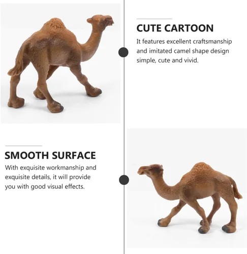 Vista 6 de Kisangel - Figura realista de camello de 4.33 pulgadas, juguete de animales del desierto de vida silvestre caqui, figura de juego educativo