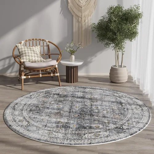 Vista 184 de Rugcomf Alfombra de Entrada de 2'x3' - Patrón Paisley, Tapete para Puerta de Entrada Interior, Floral Vintage, Lavable a Máquina, Alfombra