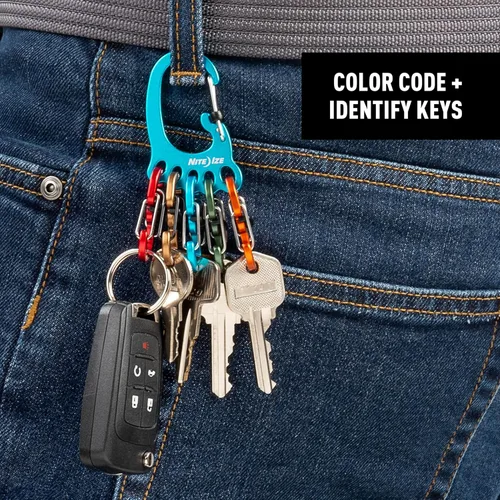 Vista 23 de Nite Ize Bigfoot Locker KeyRack - Soporte de acero inoxidable para coche, casa y otras llaves - Mosquetón con S-Biners - Capacidad para 15 llaves a