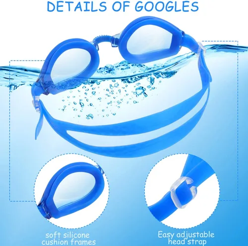 Vista 5 de Gejoy 12 pares de gafas de natación para niños sin fugas, gafas de natación de visión amplia para jóvenes y adolescentes de 6 a 14 años