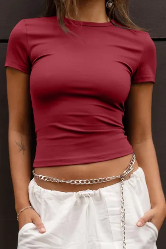 Vista 2 de Paquete de 3 camisetas para mujer, camisetas de manga corta con cuello redondo
