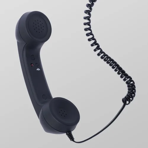 Vista 4 de Auricular retro para teléfono, teléfono fijo, receptor de teléfono retro con botón de respuesta tipo C, cable de conexión con altavoces y control