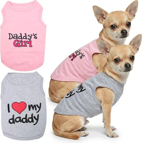 Vista 16 de Parisian Pet - Camiseta para perros y gatos, con texto en inglés Daddy's Girl, 2XS