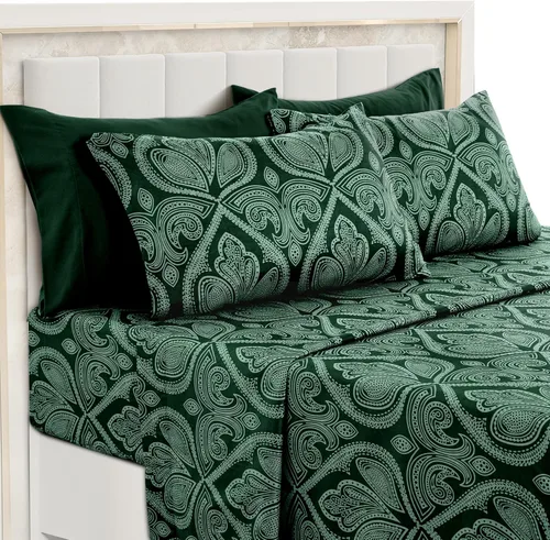 Vista 14 de Black Paisley Sheet Set, Twin - Ultra Soft Deep Pocket Paisley Black