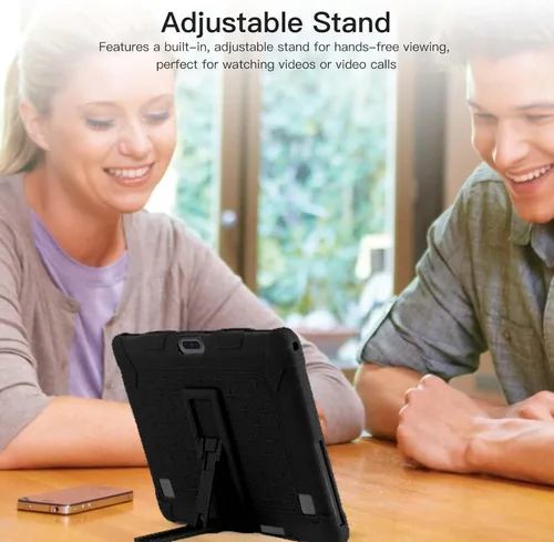 Vista 5 de Funda para tablet ZZB ZB10 / JUNYANG de 10.1 pulgadas, funda protectora de silicona suave, apta para niños, funda de tableta con soporte ajustable