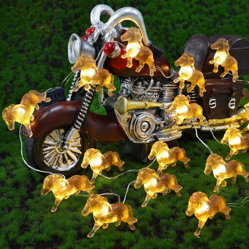 Vista 6 de Guirnalda de luces decorativas de caballo de 8.5 pies, 20 luces LED USB o con control remoto para dormitorio, cumpleaños, vacaciones, boda