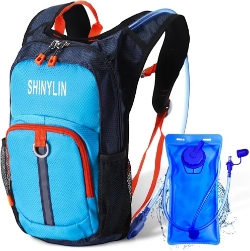 Vista 14 de Shinylin Mochila de Hidratación para Niños con Vejiga de Agua de 1.5L Mochila de Senderismo Ligera para Niños o Niñas Niños Ciclismo Escalada Correr