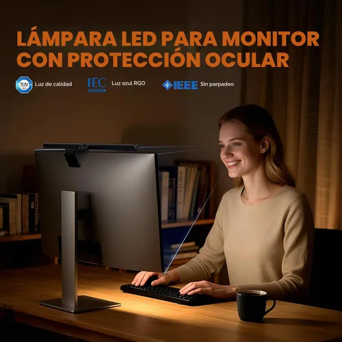 Vista 8 de LYMAX Barra de luz para monitor, lámpara USB para computadora para cuidado de los ojos, barra de luz de pantalla regulable, apta para todos
