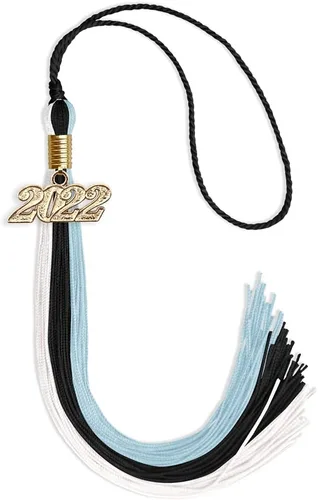 Vista 8 de Endea - Borla de graduación de triple color con gota de fecha dorada (negro/dorado/granate, 2020)