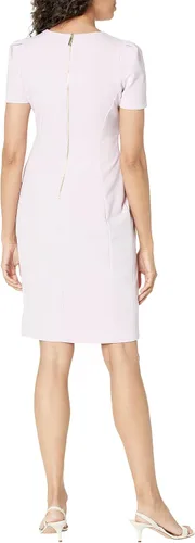 Vista 2 de Calvin Klein womens Scuba Crepe Sheath Dress With Tulip Sleeve