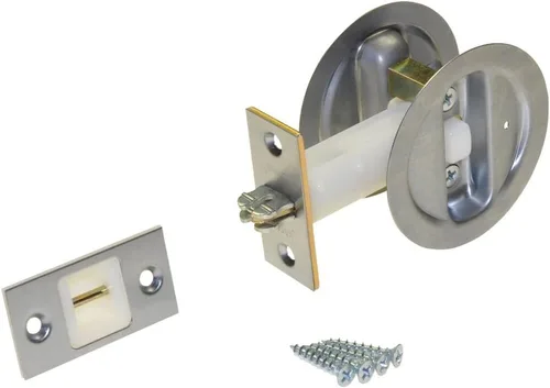 Vista 4 de Johnson Hardware Cerradura de puerta de bolsillo de privacidad de níquel satinado - 1 unidad