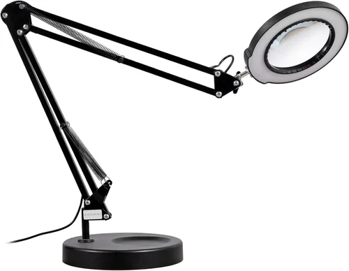 Vista 9 de VEVOR Lupa de 5X con luz y soporte, 【Actualizada】 5 modos de color, atenuación sin escalones, lupa de lente de vidrio de 4.3" lámpara de escritorio