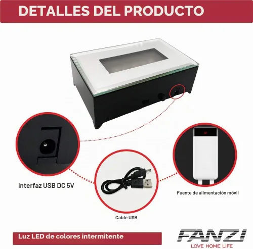 Vista 5 de FANZI Base de exhibición de luz rectangular LED para cristales Soporte de exhibición de luz de arte de cristal Lámpara de adorno de luces LED 3D