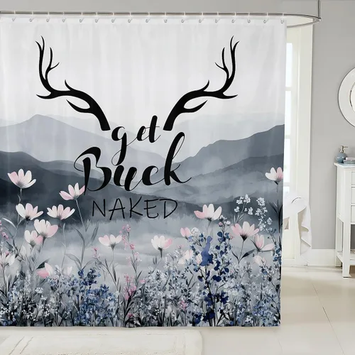 Vista 10 de Juego de cortinas de ducha de piel de vaca, estilo retazos, estampado de vaca, cortina de animales de granja, piel de ganado de toro de cuerno