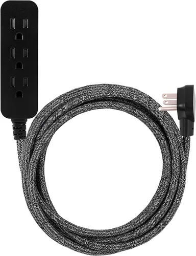 Vista 8 de Cordinate Cable de Extensión Regleta de 3 Enchufes Protector de Sobretensión Interior Calibre 16 245 Julios 10 Pies Cables de Extensión Trenzados