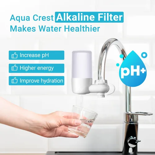 Vista 3 de AQUA CREST Filtro de Agua Alcalino para Grifo, Repuesto para Filtro Brita®, Aumenta el PH, Reemplazo de Filtro Brita®, Sistema de Filtración de Agua