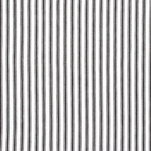 Vista 3 de Delantal de rayas de algodón tejido con bolsillo, tiras ajustables, negro y blanco