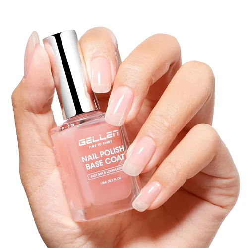 Vista 9 de GELLEN Esmalte de uñas transparente para capa final, esmalte de uñas brillante y regular, fórmula de calcio fortalece las uñas, secado rápido al
