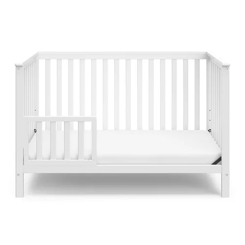 Vista 12 de Stork Craft, Cuna Convertible con Bordes Fijos Hillcrest, Blanco
