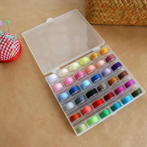 Vista 4 de 72 hilos para coser, 36 colores surtidos de hilo de coser con 36 bobinas preenrolladas a juego