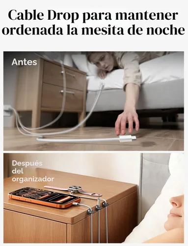 Vista 2 de LISEN Soporte magnético para cables de carga, paquete de 8 organizadores de cables de carga [clic en 1S], soporte de cables fácil de abrir